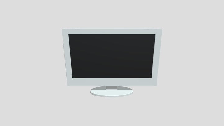 OLED Monitor with Black Screen 3D Model