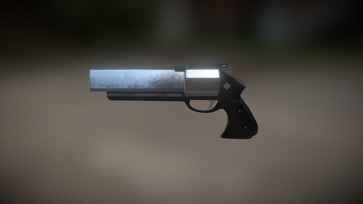 Futuristic revolver 3D Model
