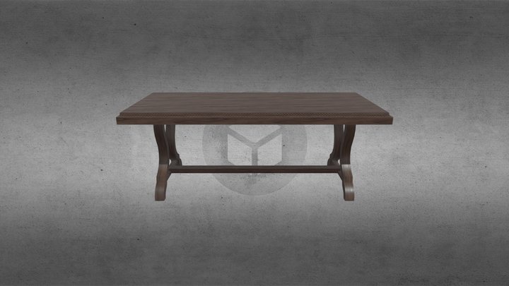 Medieval Table Low Poly 3D Model