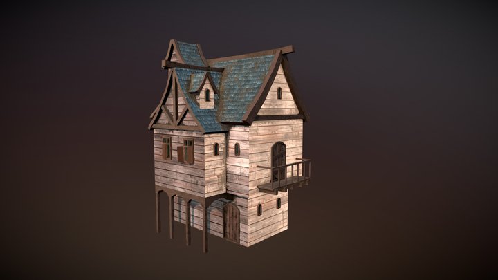 Wooden House (var2) 3D Model