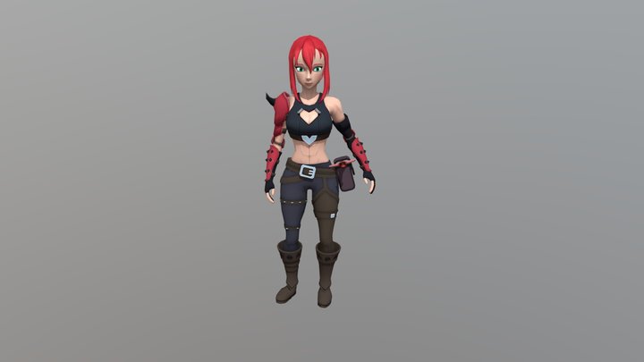 Rogue Red Haired Girl 3D Model