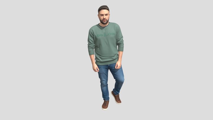 Casual Portrait In A Green Sweatshirt