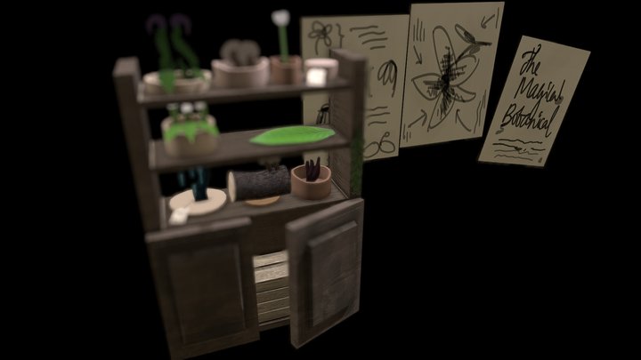 Herb Display Shelf 3D Model