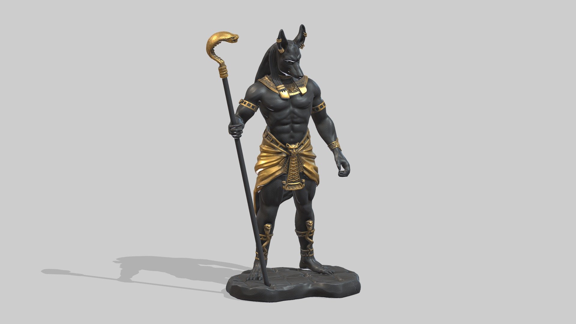 Jackal God Of The Egyptian Pbr - 3d Printable - Buy Royalty Free 3d 