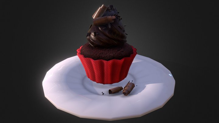 Cupcake Chocolate 3D Model