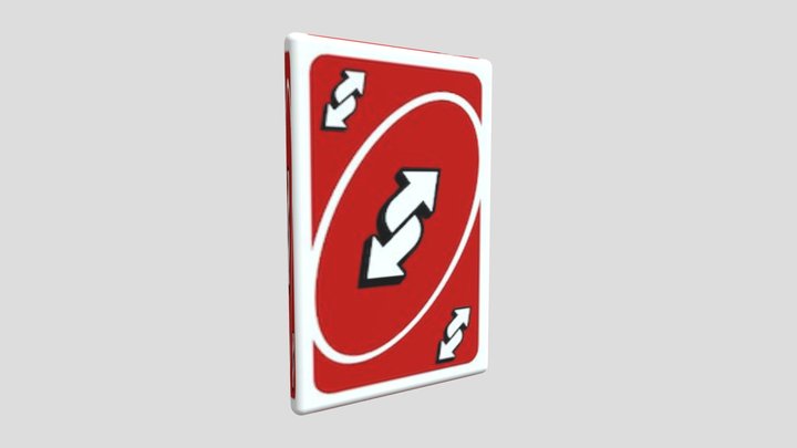 uno card reverse card in 3d 3D Model