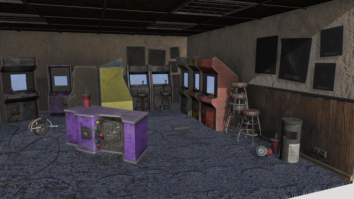 Old arcade room 3D Model