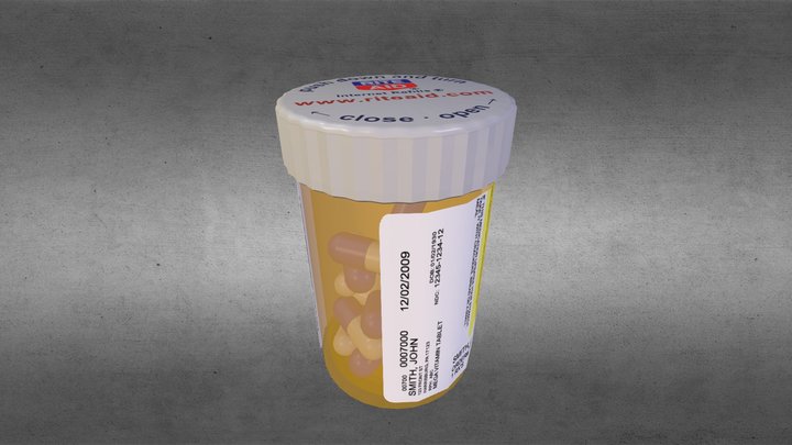 Rite Aid Medication Bottle 3D Model