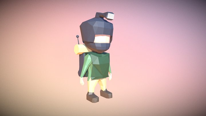 Low Poly Soldier - Colored version 3D Model