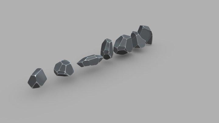 Low Poly Rocks 3D Model
