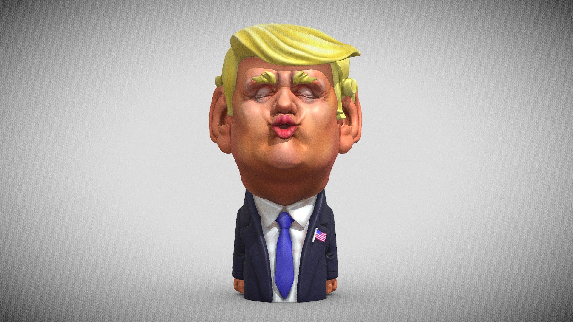 The Kiss Of TRUMP - 3D model by redchristian [f090e2e] - Sketchfab