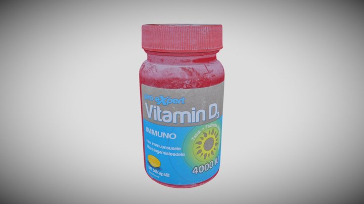 Dusty Vitamin Jar 3D Model