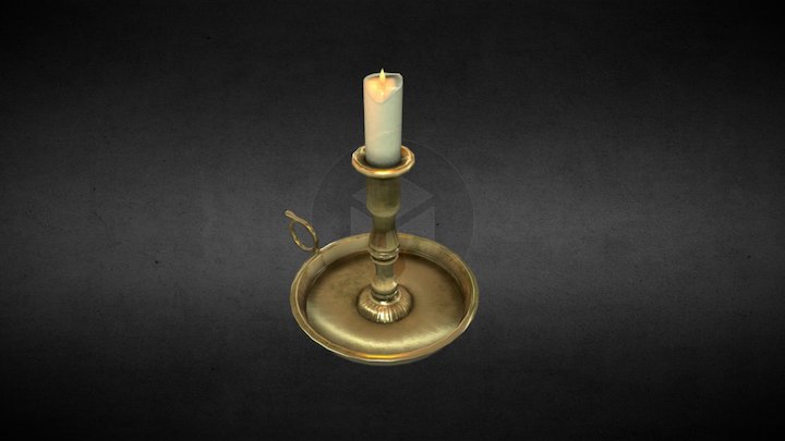 Candle Textured 3D Model