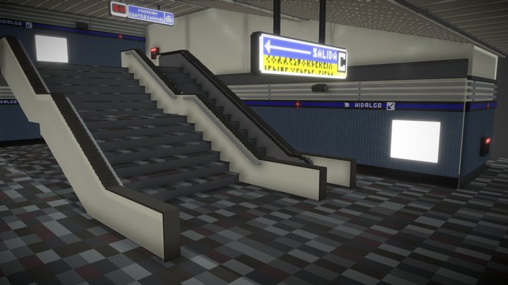 Escaleras Metro México 3D Model