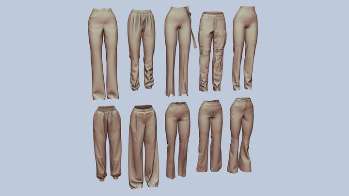 Female pants pack - 3D Model 3D Model