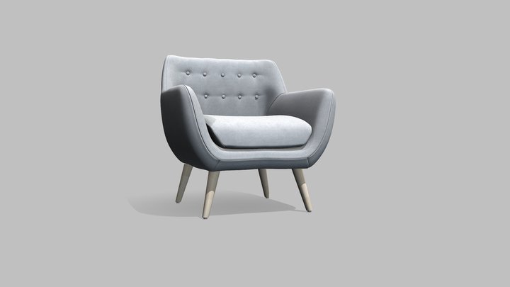 Fabric Accent Chair 3D Model