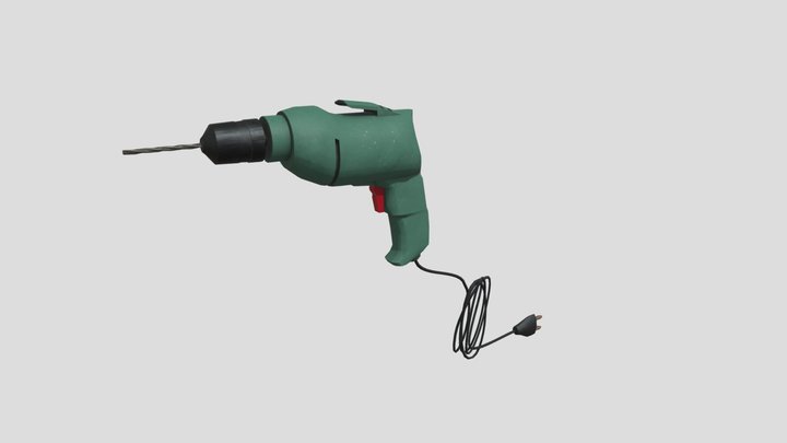 Power drill with a cord 3D Model