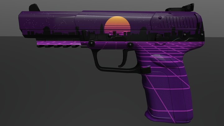 Five-seven | Retrowave 3D Model