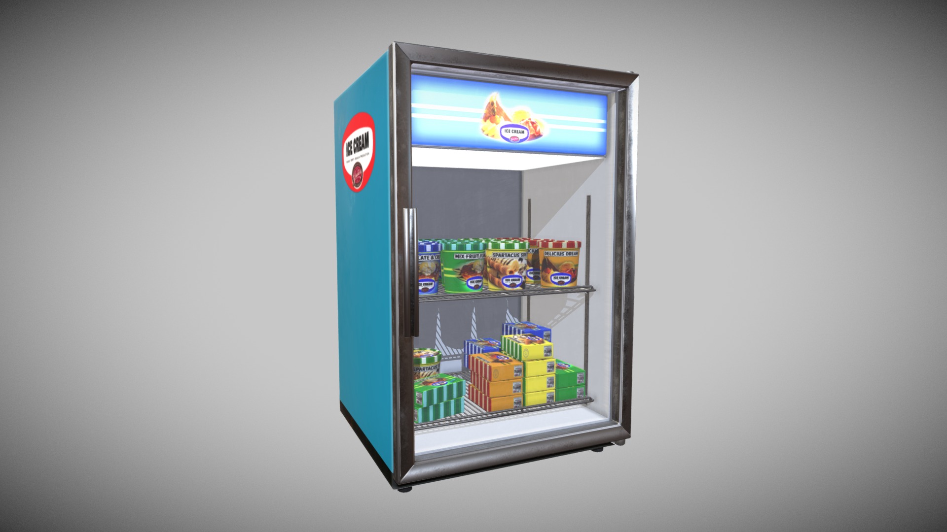 3D model Ice Cream Fridge - This is a 3D model of the Ice Cream Fridge. The 3D model is about a video game console.
