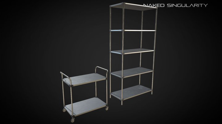 Lab Shelf & Utility Cart | Virus Laboratory 3D Model