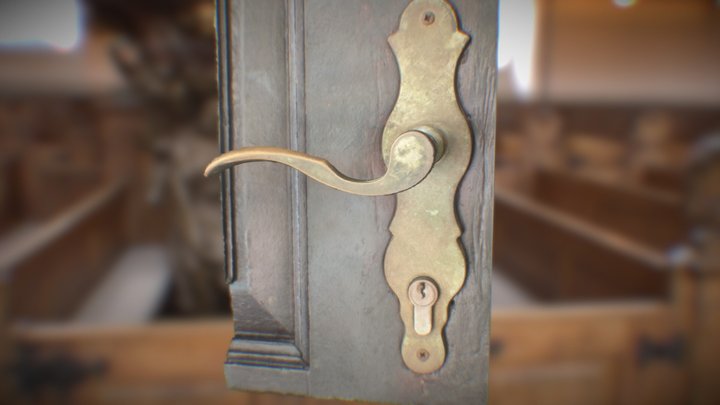 Old aged door handle 3D Model