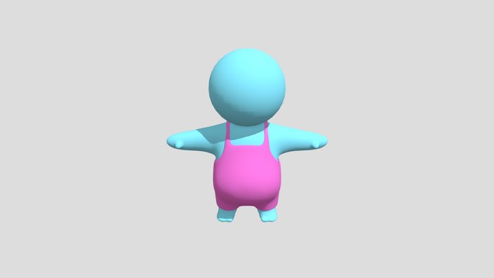 Fat Cute Character Model Hypercasual Guy 3D Model