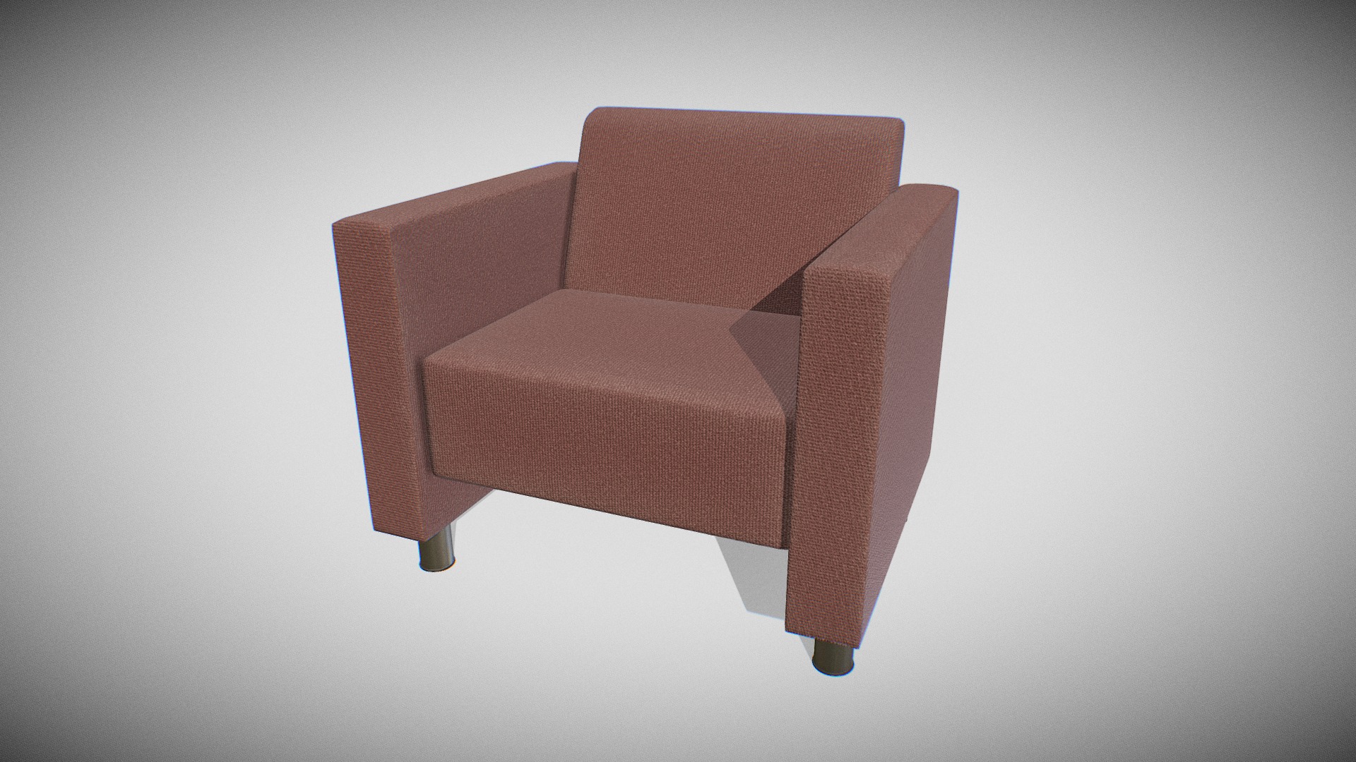 3D model Granada sofa 03 - This is a 3D model of the Granada sofa 03. The 3D model is about a brown chair with a cushion.