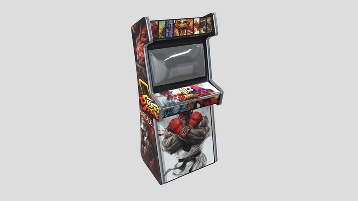 Full Size Street Fighter Arcade Machine 3D Model