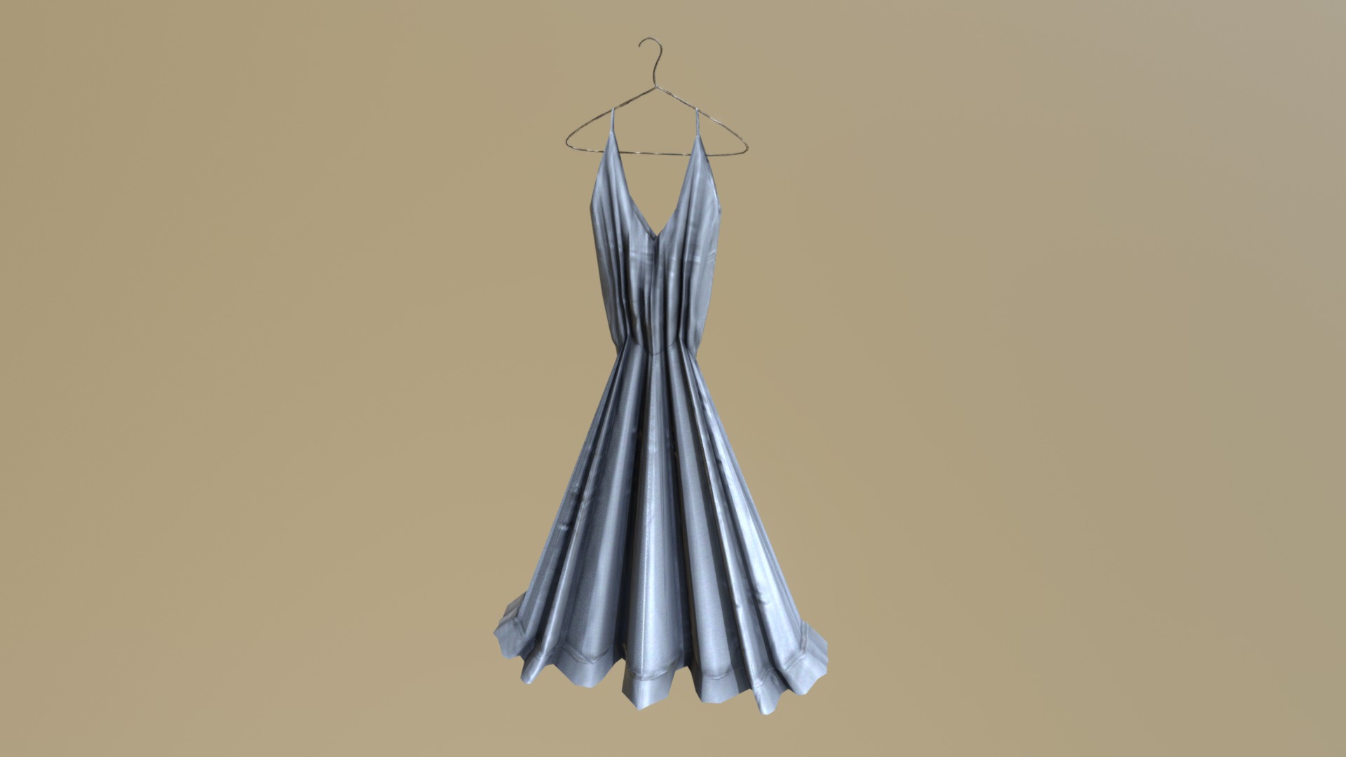 3D model Silken Dress on a Hanger - This is a 3D model of the Silken Dress on a Hanger. The 3D model is about a blue dress on a swinger.