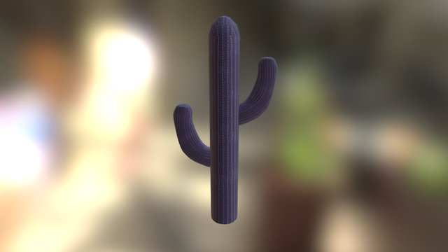 Purple Space Cactus 3D Model