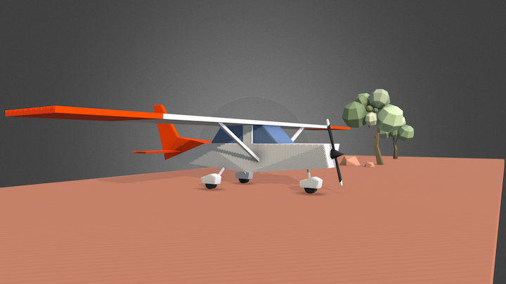 Low Poly Cessna Plane 3D Model