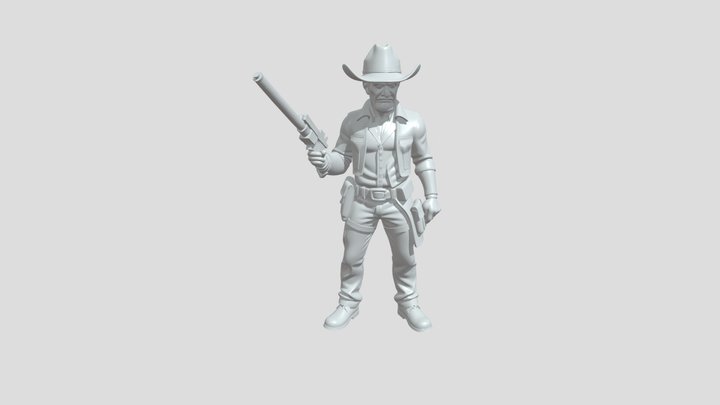 Cowboy holding a laser gun 3D Model