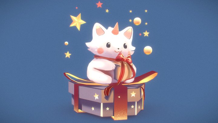 christmas CAT box 3D Model