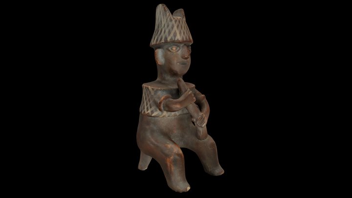 Pre-Columbian terracotta statue scan 3D Model