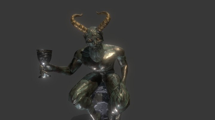 Devil Statue Bronze 3D Model