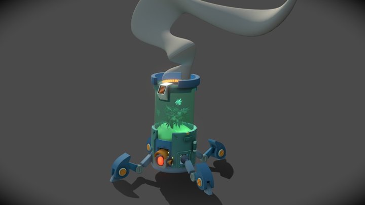 PotBot 420 - Stylized Low-Poly 3D Model 3D Model