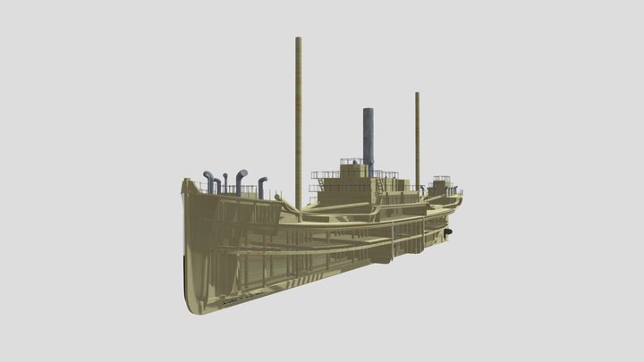 USSB EFC 1001 - Ferris Vessel, Half Hull 3D Model