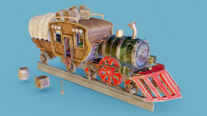 Fantasy Locomotive Train FREE 3D Model