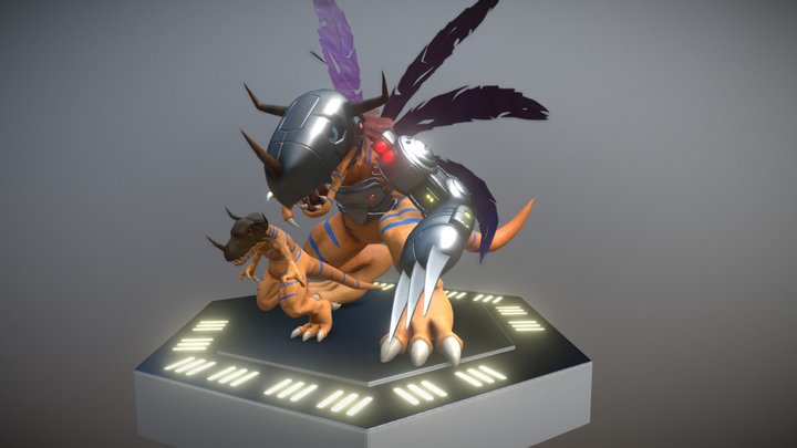 Metalgreymon and Greymon 3D Model