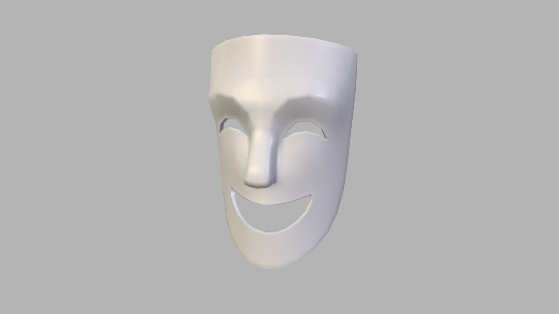 3D model Theater Happy Mask - This is a 3D model of the Theater Happy Mask. The 3D model is about logo.