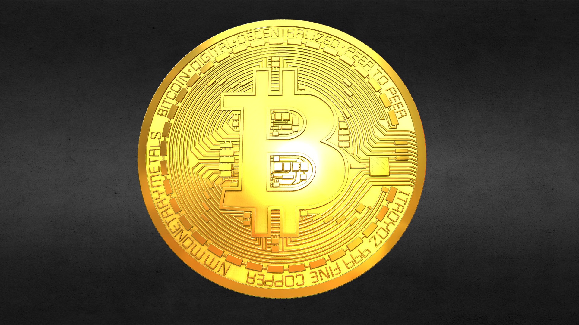 3D model Gold Bitcoin Coin - This is a 3D model of the Gold Bitcoin Coin. The 3D model is about diagram.