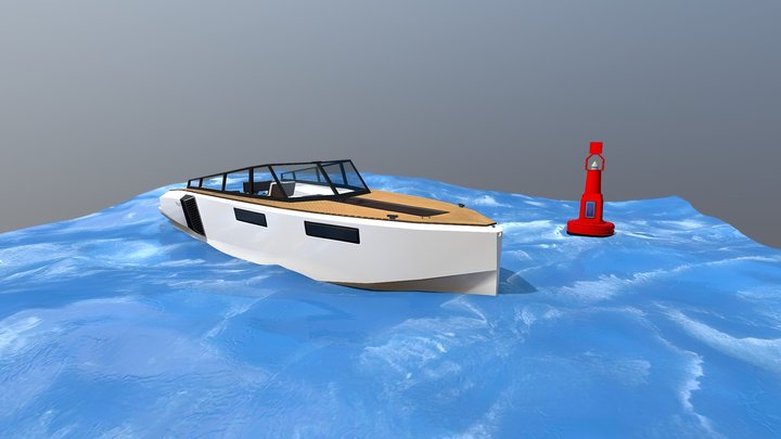 Evo 43 yacht 3D Model