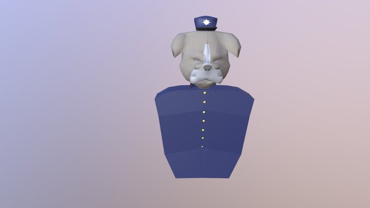 Bull Dog British Officer with cap - 3d model 3D Model