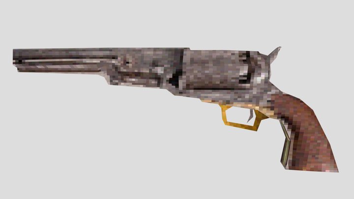 PSX-styled Colt Walker 3D Model