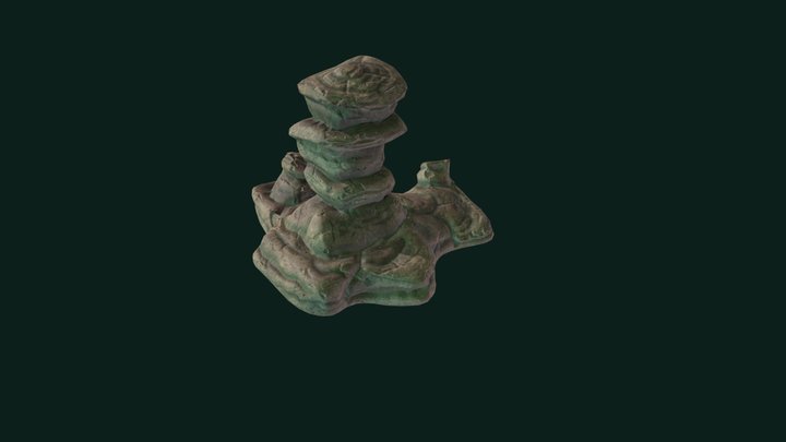 Rock Pile 1 textured model 3D Model