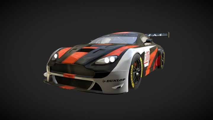 Aston Martin Gt3 - Livery 2 (Animated) 3D Model