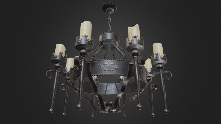 Gothic Chandelier 3D Model