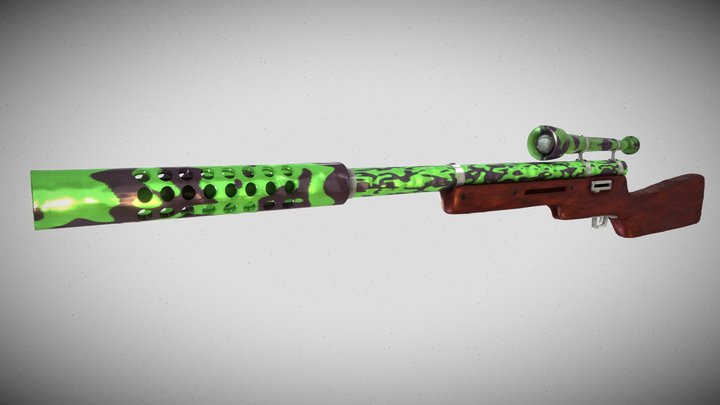 Sniper Old Green 3D Model
