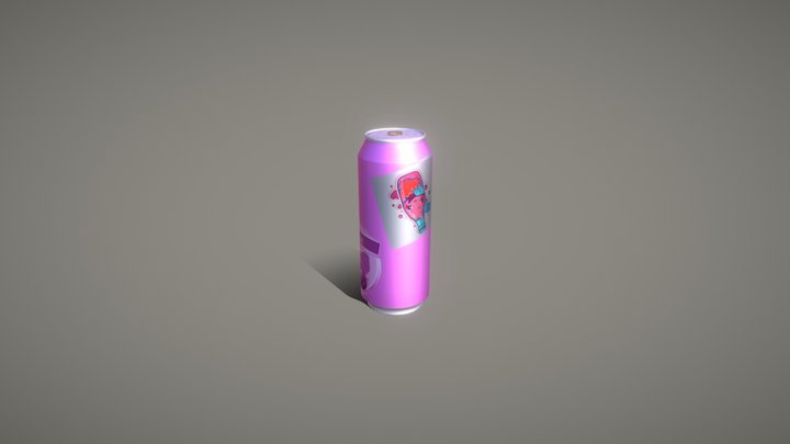 Strawberry Soft Can 3D Model