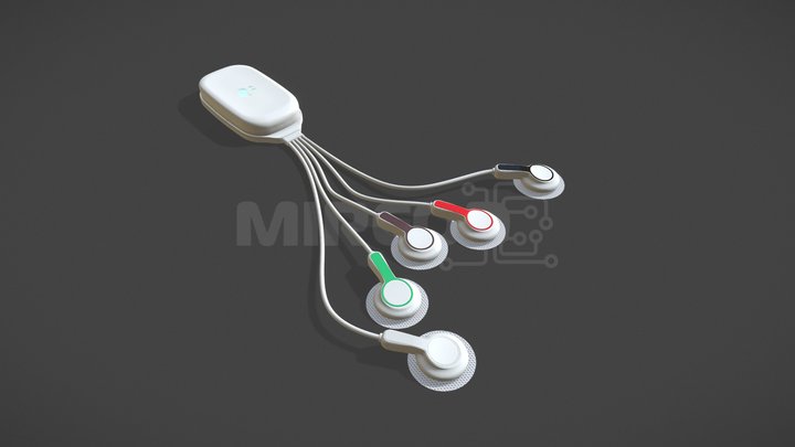 EviPatch: 7 Lead ECG monitor 3D Model
